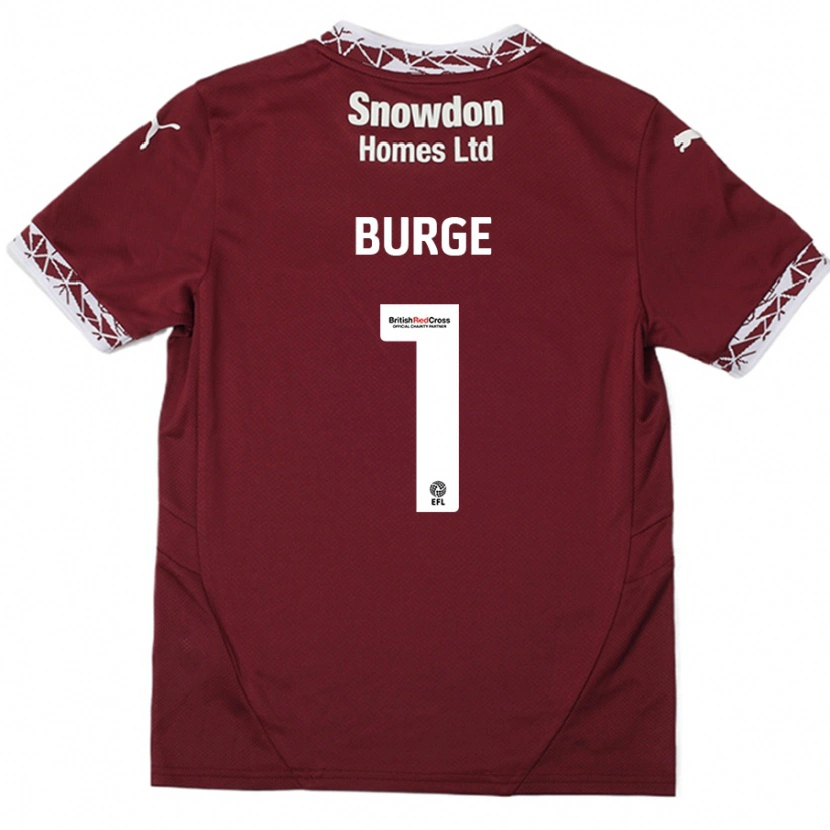 Danxen Mænd Lee Burge #1 Bourgogne Hjemmebane Spillertrøjer 2024/25 Trøje T-Shirt