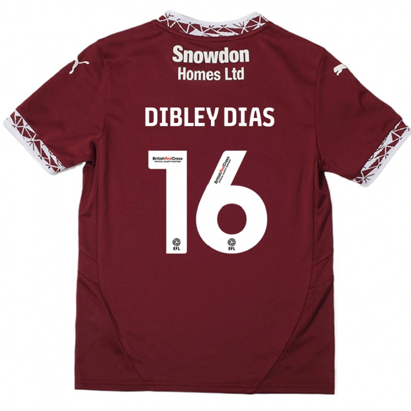 Danxen Mænd Matt Dibley-Dias #16 Bourgogne Hjemmebane Spillertrøjer 2024/25 Trøje T-Shirt