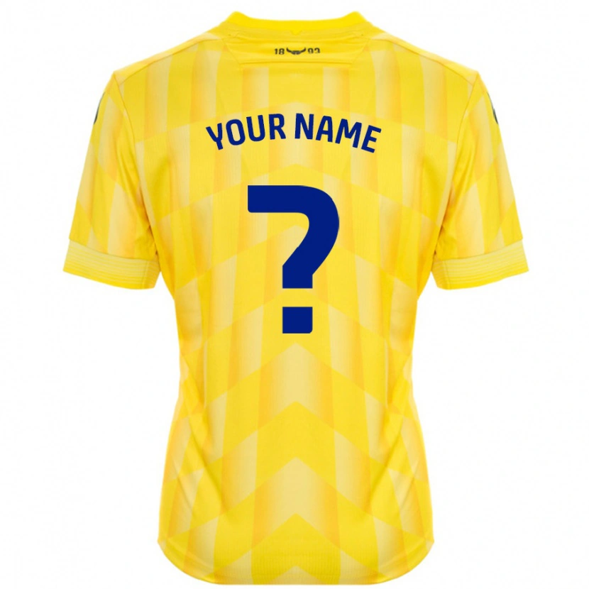 Danxen Mænd Dit Navn #0 Gul Hjemmebane Spillertrøjer 2024/25 Trøje T-Shirt