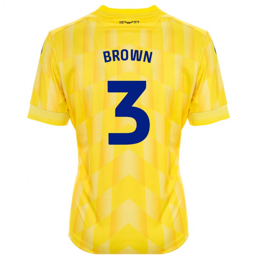 Danxen Mænd Ciaron Brown #3 Gul Hjemmebane Spillertrøjer 2024/25 Trøje T-Shirt
