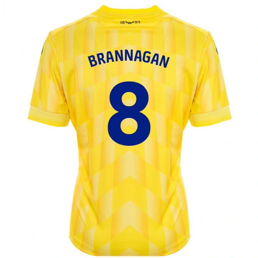 Danxen Mænd Cameron Brannagan #8 Gul Hjemmebane Spillertrøjer 2024/25 Trøje T-Shirt