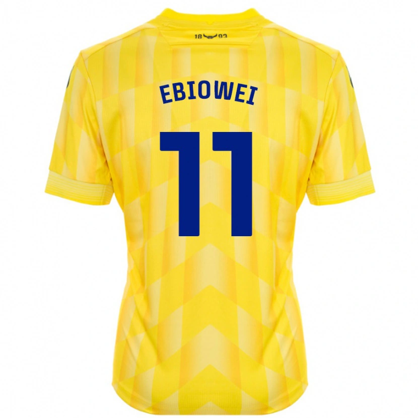 Danxen Mænd Malcolm Ebiowei #11 Gul Hjemmebane Spillertrøjer 2024/25 Trøje T-Shirt