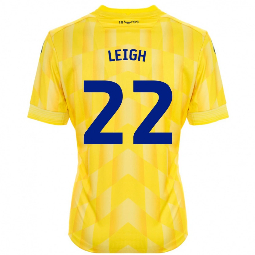 Danxen Mænd Greg Leigh #22 Gul Hjemmebane Spillertrøjer 2024/25 Trøje T-Shirt