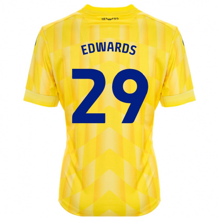 Danxen Mænd Kyle Edwards #29 Gul Hjemmebane Spillertrøjer 2024/25 Trøje T-Shirt