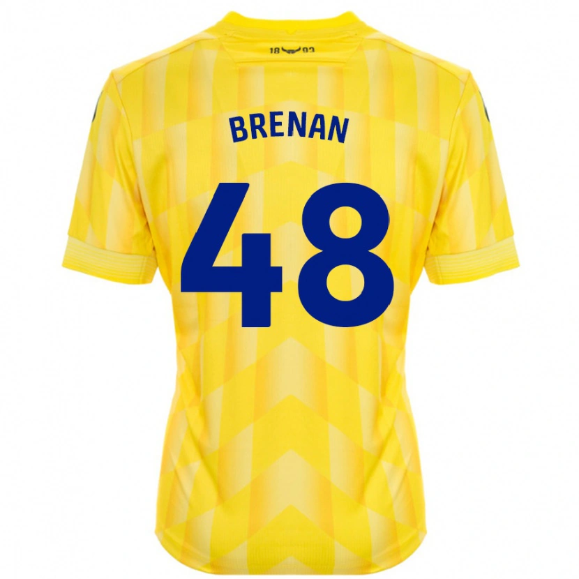 Danxen Mænd Tobias Brenan #48 Gul Hjemmebane Spillertrøjer 2024/25 Trøje T-Shirt