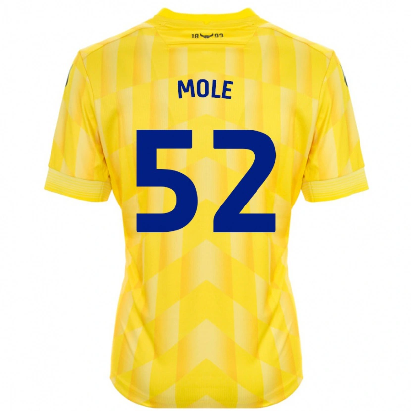 Danxen Mænd Harrison Mole #52 Gul Hjemmebane Spillertrøjer 2024/25 Trøje T-Shirt