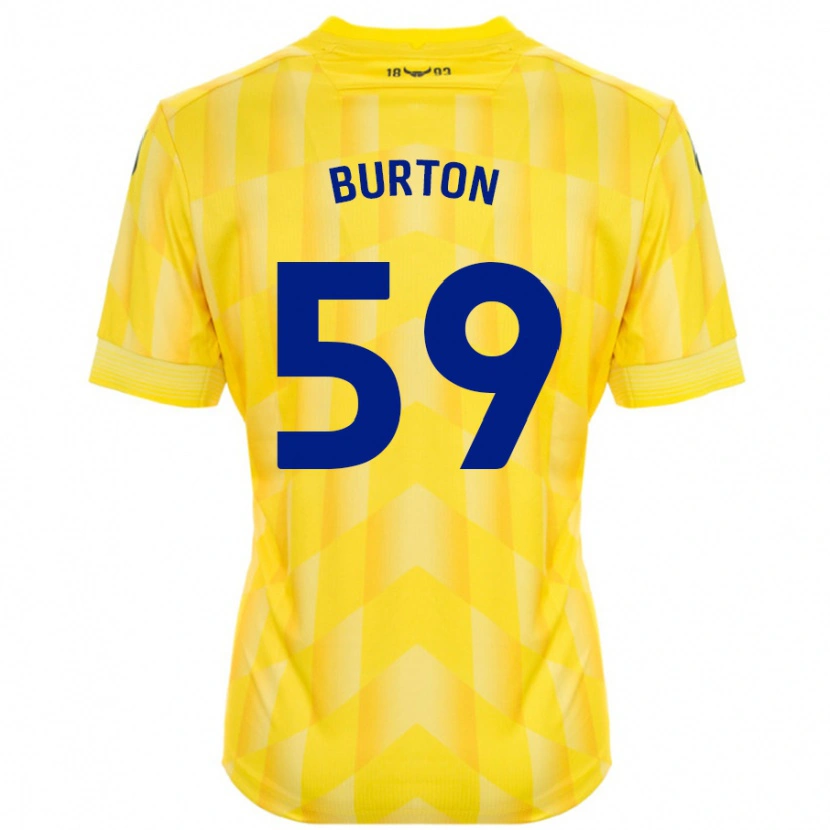 Danxen Mænd Kasway Burton #59 Gul Hjemmebane Spillertrøjer 2024/25 Trøje T-Shirt