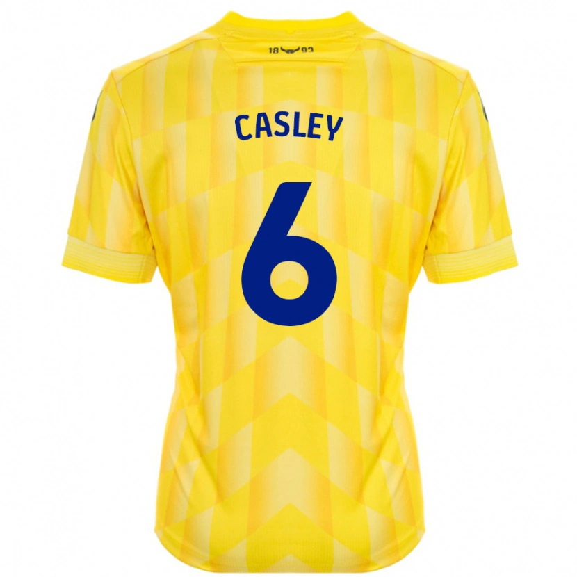 Danxen Mænd Riva Casley #6 Gul Hjemmebane Spillertrøjer 2024/25 Trøje T-Shirt