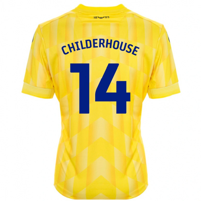 Danxen Mænd Molly Childerhouse #14 Gul Hjemmebane Spillertrøjer 2024/25 Trøje T-Shirt
