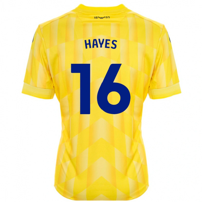 Danxen Mænd Georgia Hayes #16 Gul Hjemmebane Spillertrøjer 2024/25 Trøje T-Shirt