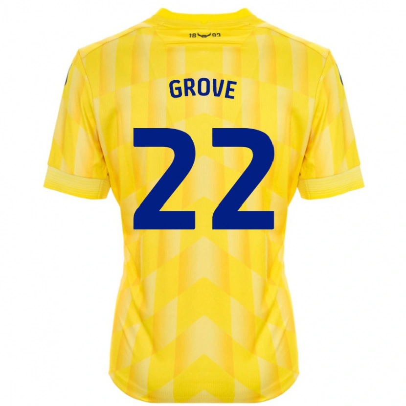 Danxen Mænd Jade Grove #22 Gul Hjemmebane Spillertrøjer 2024/25 Trøje T-Shirt