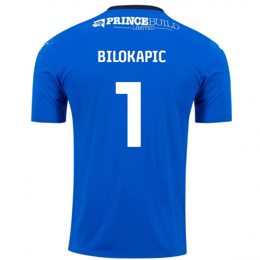 Danxen Mænd Nicholas Bilokapic #1 Blå Hvid Hjemmebane Spillertrøjer 2024/25 Trøje T-Shirt