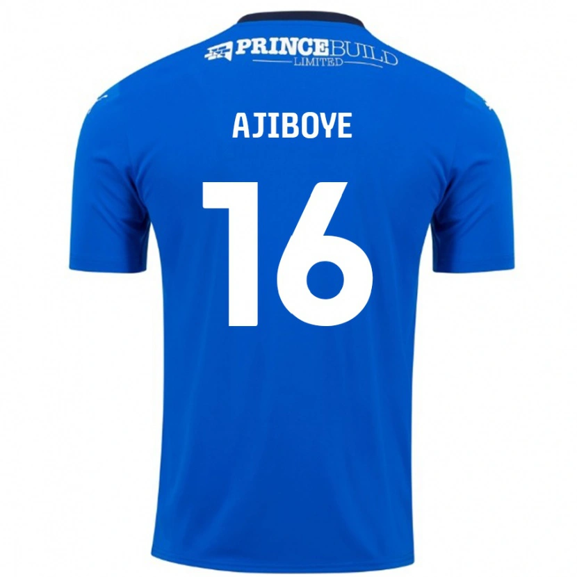 Danxen Mænd David Ajiboye #16 Blå Hvid Hjemmebane Spillertrøjer 2024/25 Trøje T-Shirt