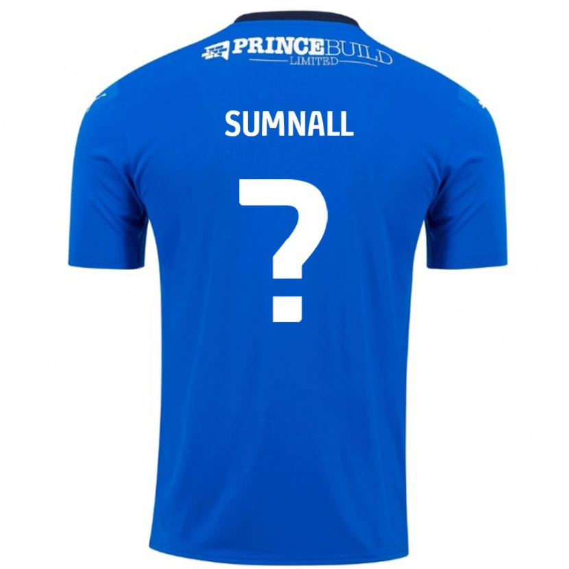 Danxen Mænd Jenson Sumnall #0 Blå Hvid Hjemmebane Spillertrøjer 2024/25 Trøje T-Shirt