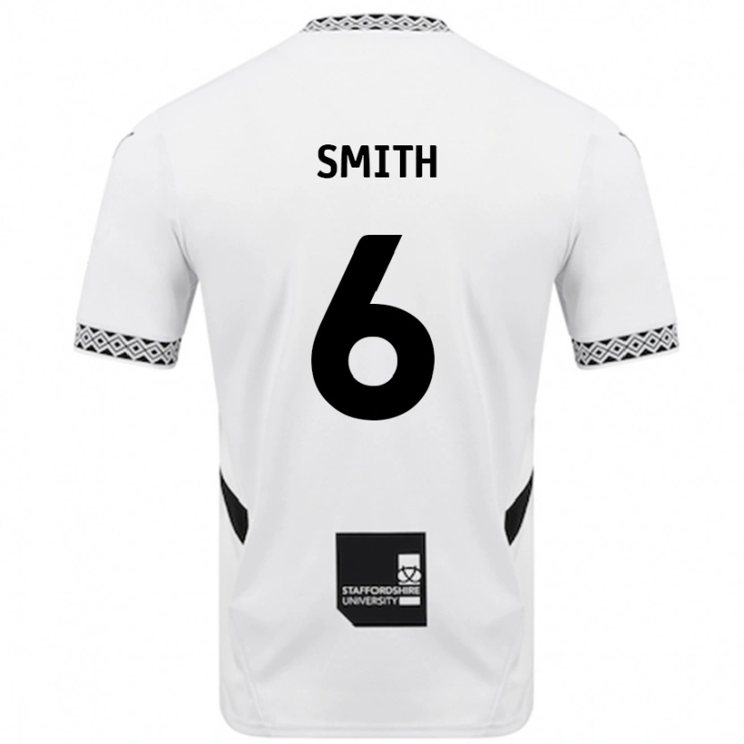Danxen Mænd Nathan Smith #6 Hvid Hjemmebane Spillertrøjer 2024/25 Trøje T-Shirt