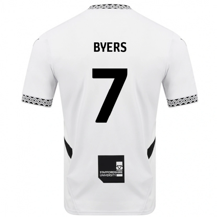 Danxen Mænd George Byers #7 Hvid Hjemmebane Spillertrøjer 2024/25 Trøje T-Shirt