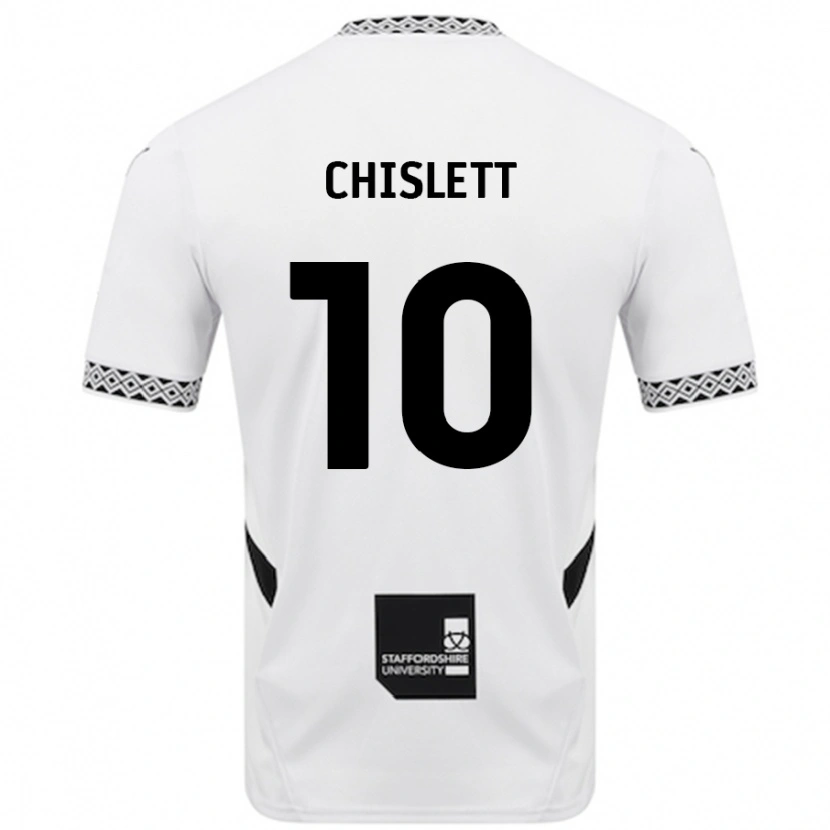 Danxen Mænd Ethan Chislett #10 Hvid Hjemmebane Spillertrøjer 2024/25 Trøje T-Shirt