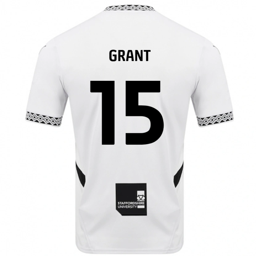 Danxen Mænd Conor Grant #15 Hvid Hjemmebane Spillertrøjer 2024/25 Trøje T-Shirt