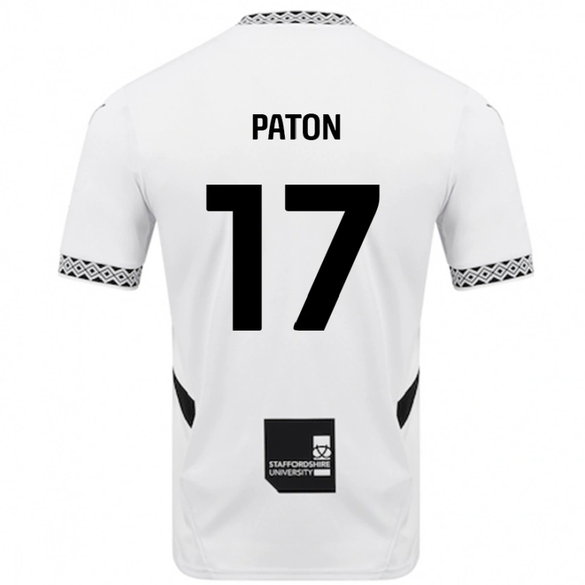 Danxen Mænd Ruari Paton #17 Hvid Hjemmebane Spillertrøjer 2024/25 Trøje T-Shirt