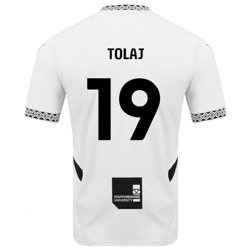 Danxen Mænd Lorent Tolaj #19 Hvid Hjemmebane Spillertrøjer 2024/25 Trøje T-Shirt