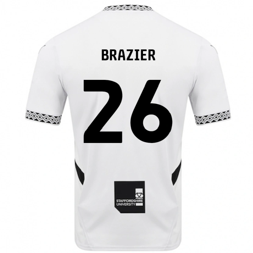 Danxen Mænd Liam Brazier #26 Hvid Hjemmebane Spillertrøjer 2024/25 Trøje T-Shirt