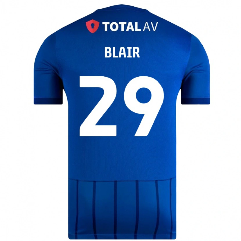 Danxen Mænd Harvey Blair #29 Blå Hjemmebane Spillertrøjer 2024/25 Trøje T-Shirt