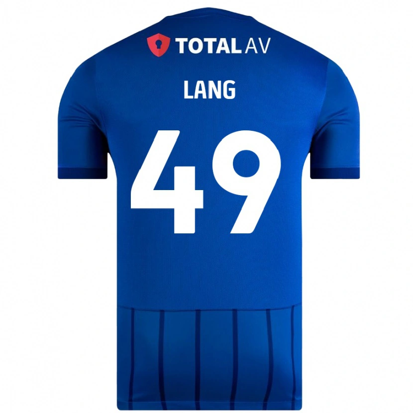 Danxen Mænd Callum Lang #49 Blå Hjemmebane Spillertrøjer 2024/25 Trøje T-Shirt