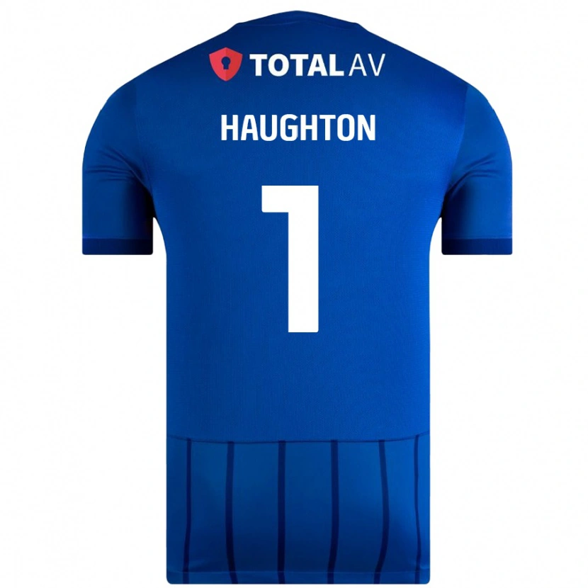 Danxen Mænd Hannah Haughton #1 Blå Hjemmebane Spillertrøjer 2024/25 Trøje T-Shirt