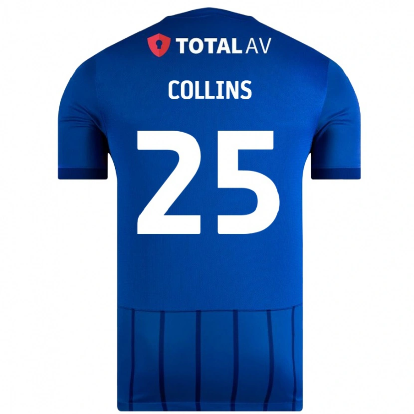 Danxen Mænd Izzy Collins #25 Blå Hjemmebane Spillertrøjer 2024/25 Trøje T-Shirt