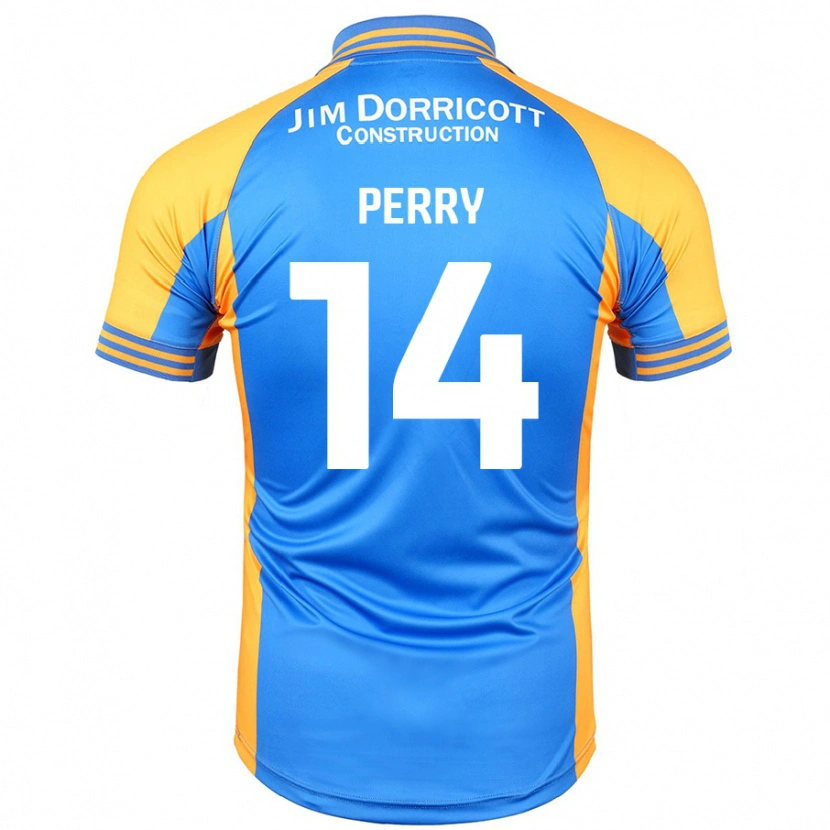 Danxen Mænd Taylor Perry #14 Blå Rav Hjemmebane Spillertrøjer 2024/25 Trøje T-Shirt