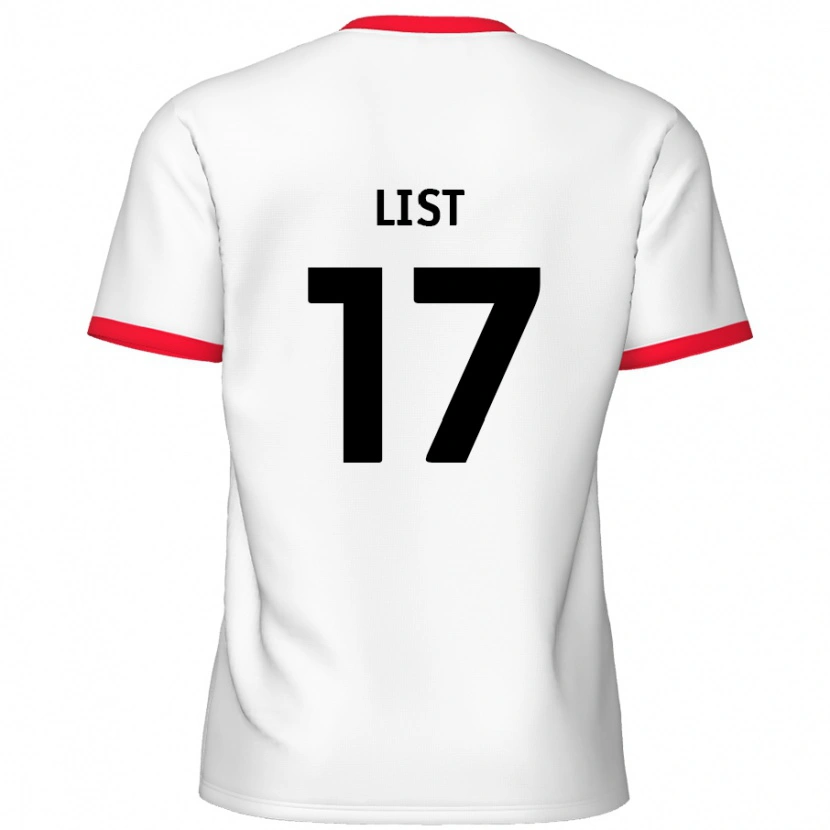 Danxen Mænd Elliott List #17 Hvid Rød Hjemmebane Spillertrøjer 2024/25 Trøje T-Shirt