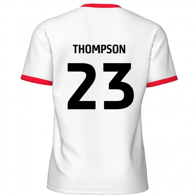 Danxen Mænd Louis Thompson #23 Hvid Rød Hjemmebane Spillertrøjer 2024/25 Trøje T-Shirt