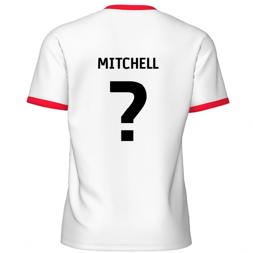 Danxen Mænd Rylee Mitchell #0 Hvid Rød Hjemmebane Spillertrøjer 2024/25 Trøje T-Shirt