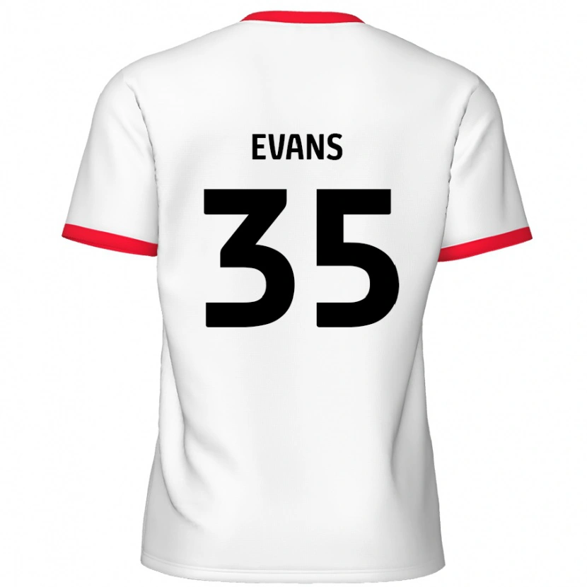 Danxen Mænd Makise Evans #35 Hvid Rød Hjemmebane Spillertrøjer 2024/25 Trøje T-Shirt
