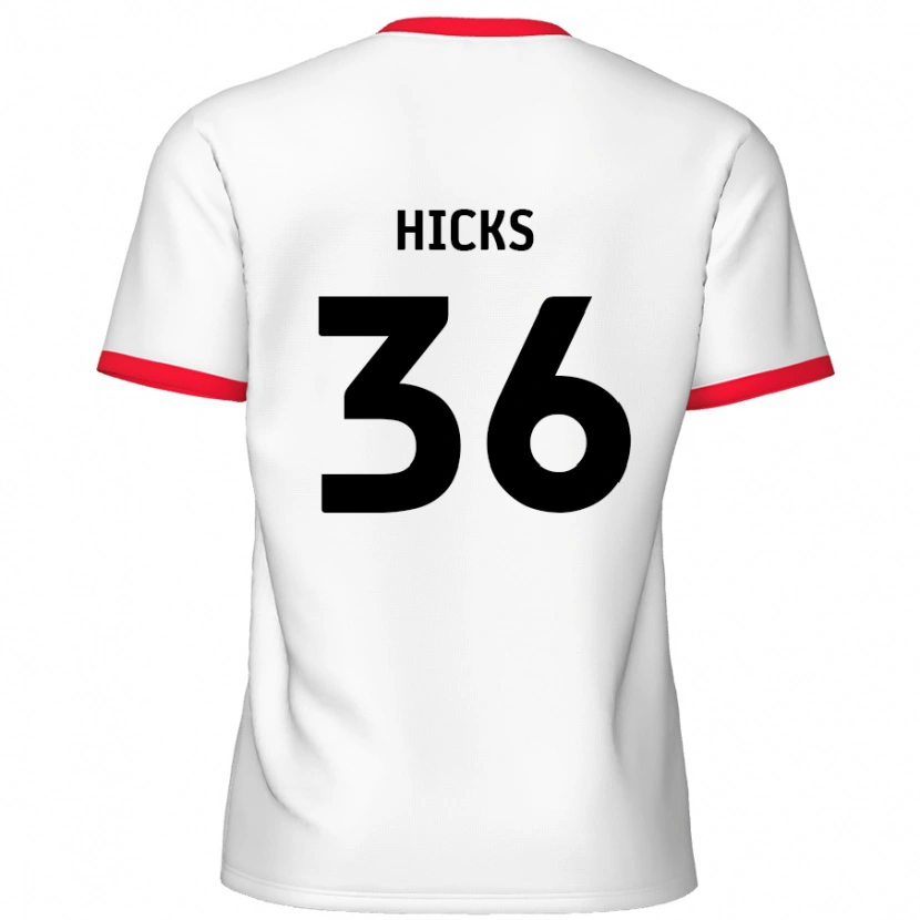 Danxen Mænd David Hicks #36 Hvid Rød Hjemmebane Spillertrøjer 2024/25 Trøje T-Shirt