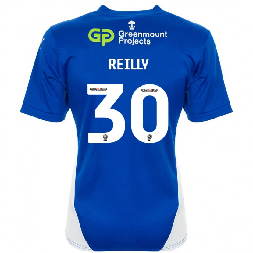 Danxen Mænd Jack Reilly #30 Blå Hvid Hjemmebane Spillertrøjer 2024/25 Trøje T-Shirt