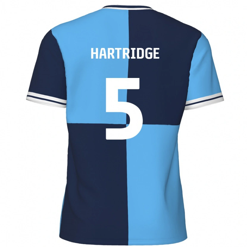 Danxen Mænd Alex Hartridge #5 Himmelblå Mørkeblå Hjemmebane Spillertrøjer 2024/25 Trøje T-Shirt