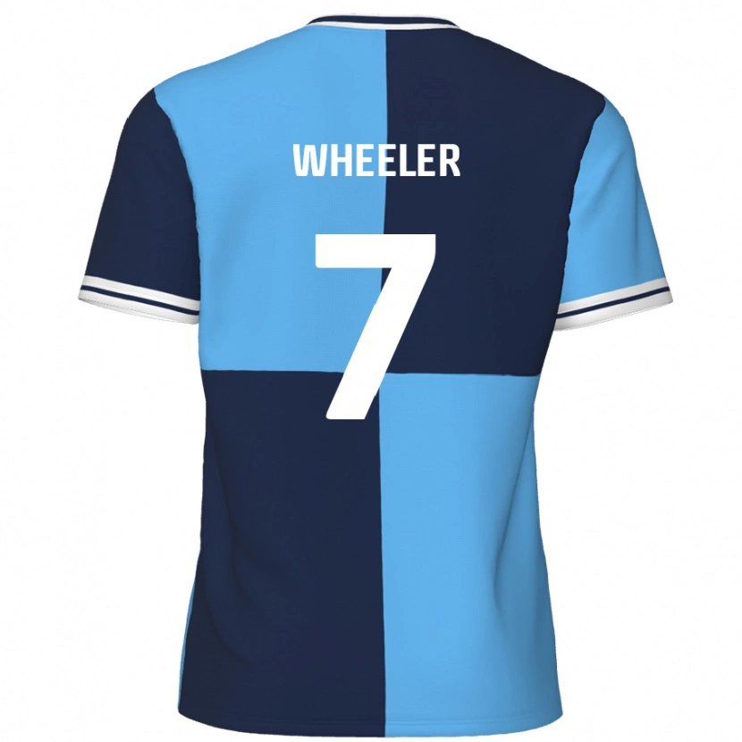 Danxen Mænd David Wheeler #7 Himmelblå Mørkeblå Hjemmebane Spillertrøjer 2024/25 Trøje T-Shirt