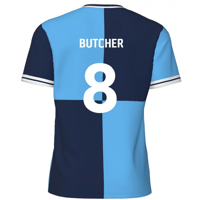 Danxen Mænd Matt Butcher #8 Himmelblå Mørkeblå Hjemmebane Spillertrøjer 2024/25 Trøje T-Shirt