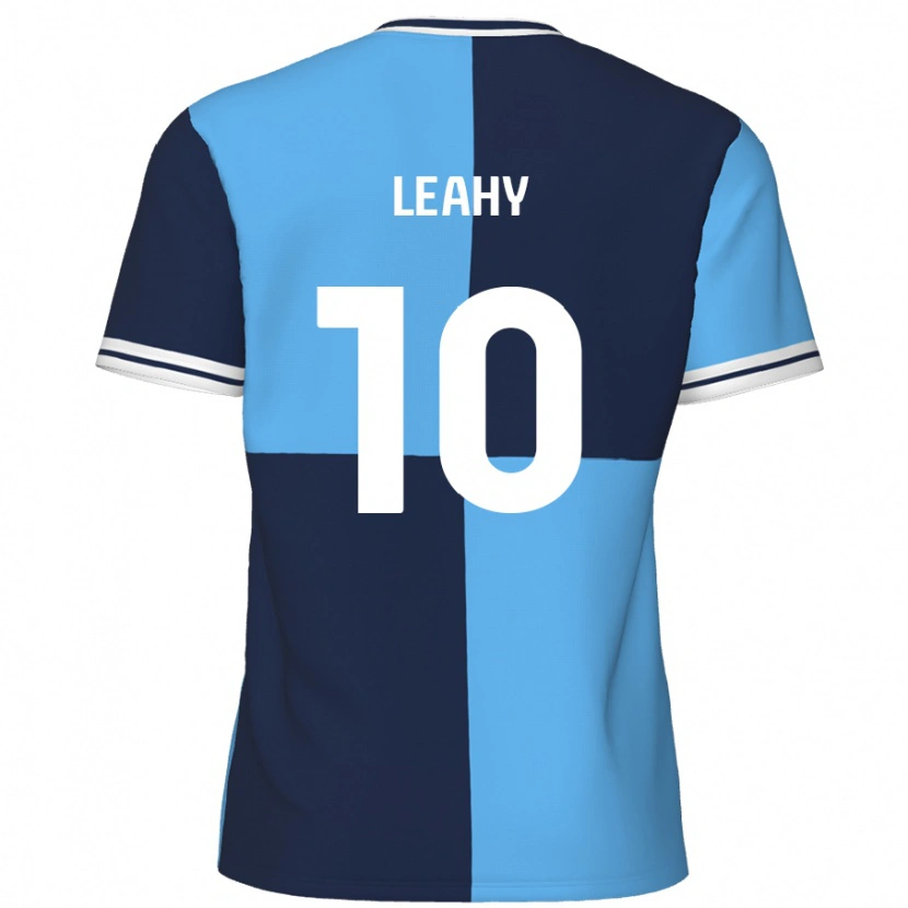 Danxen Mænd Luke Leahy #10 Himmelblå Mørkeblå Hjemmebane Spillertrøjer 2024/25 Trøje T-Shirt