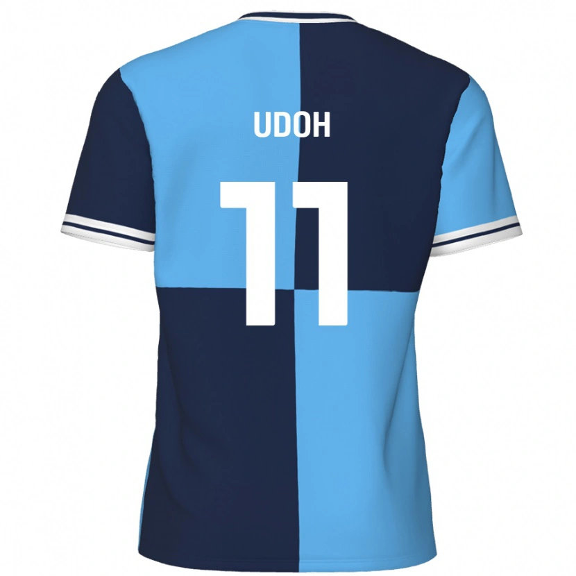 Danxen Mænd Daniel Udoh #11 Himmelblå Mørkeblå Hjemmebane Spillertrøjer 2024/25 Trøje T-Shirt
