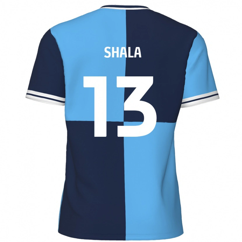 Danxen Mænd Laurence Shala #13 Himmelblå Mørkeblå Hjemmebane Spillertrøjer 2024/25 Trøje T-Shirt