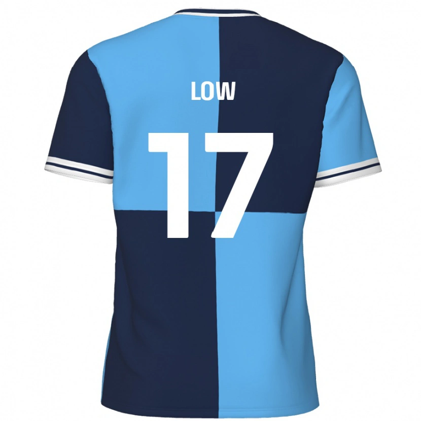 Danxen Mænd Joe Low #17 Himmelblå Mørkeblå Hjemmebane Spillertrøjer 2024/25 Trøje T-Shirt
