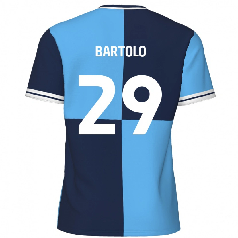 Danxen Mænd Jaiden Bartolo #29 Himmelblå Mørkeblå Hjemmebane Spillertrøjer 2024/25 Trøje T-Shirt