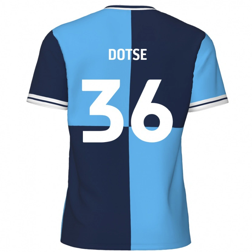Danxen Mænd Jahiem Dotse #36 Himmelblå Mørkeblå Hjemmebane Spillertrøjer 2024/25 Trøje T-Shirt
