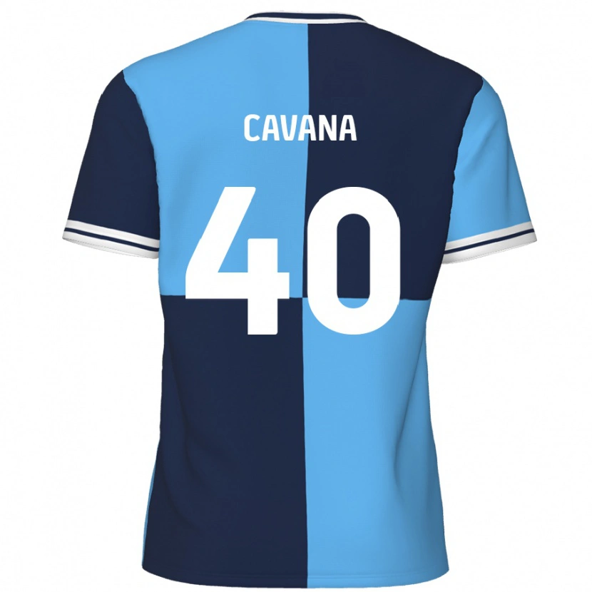 Danxen Mænd Max Cavana #40 Himmelblå Mørkeblå Hjemmebane Spillertrøjer 2024/25 Trøje T-Shirt