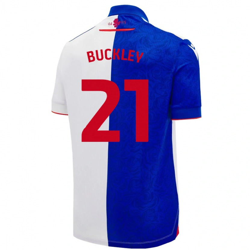Danxen Mænd John Buckley #21 Himmelblå Hvid Hjemmebane Spillertrøjer 2024/25 Trøje T-Shirt