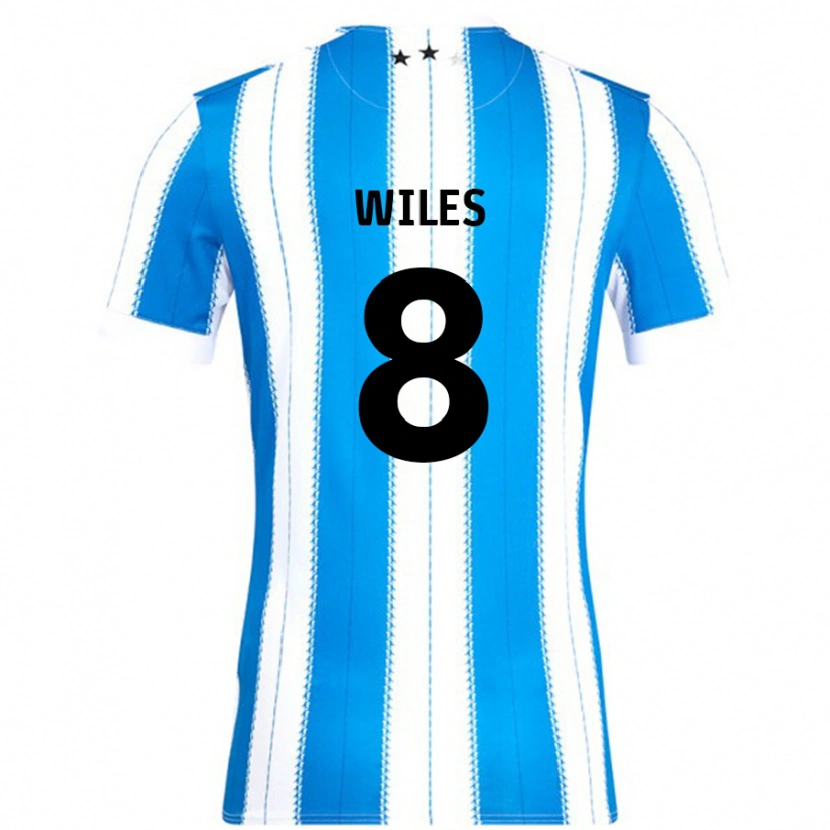 Danxen Mænd Ben Wiles #8 Blå Hvid Hjemmebane Spillertrøjer 2024/25 Trøje T-Shirt