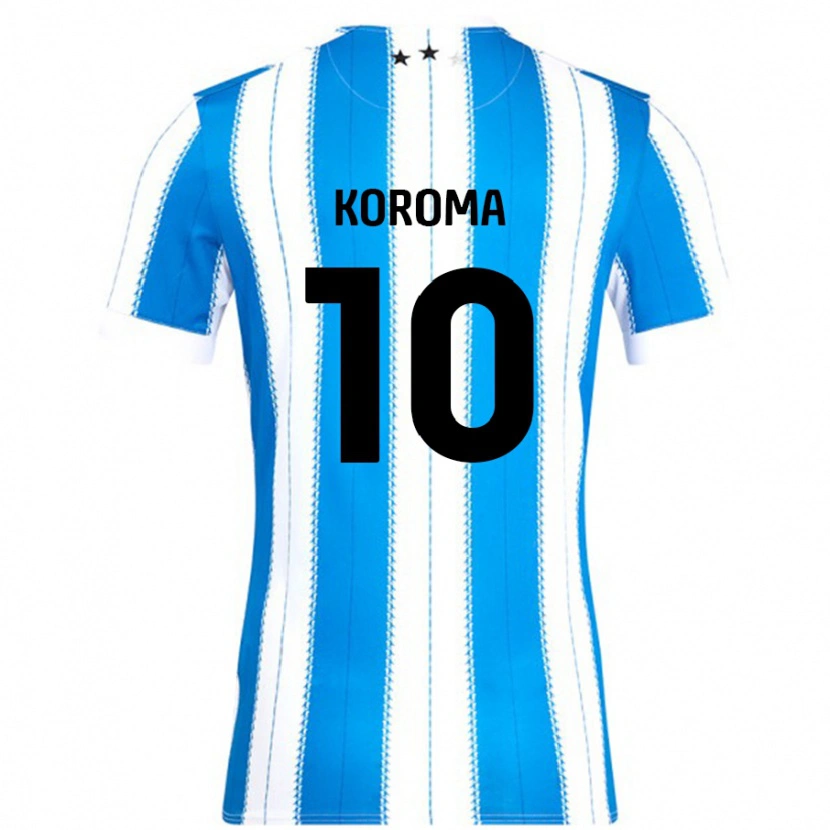 Danxen Mænd Josh Koroma #10 Blå Hvid Hjemmebane Spillertrøjer 2024/25 Trøje T-Shirt
