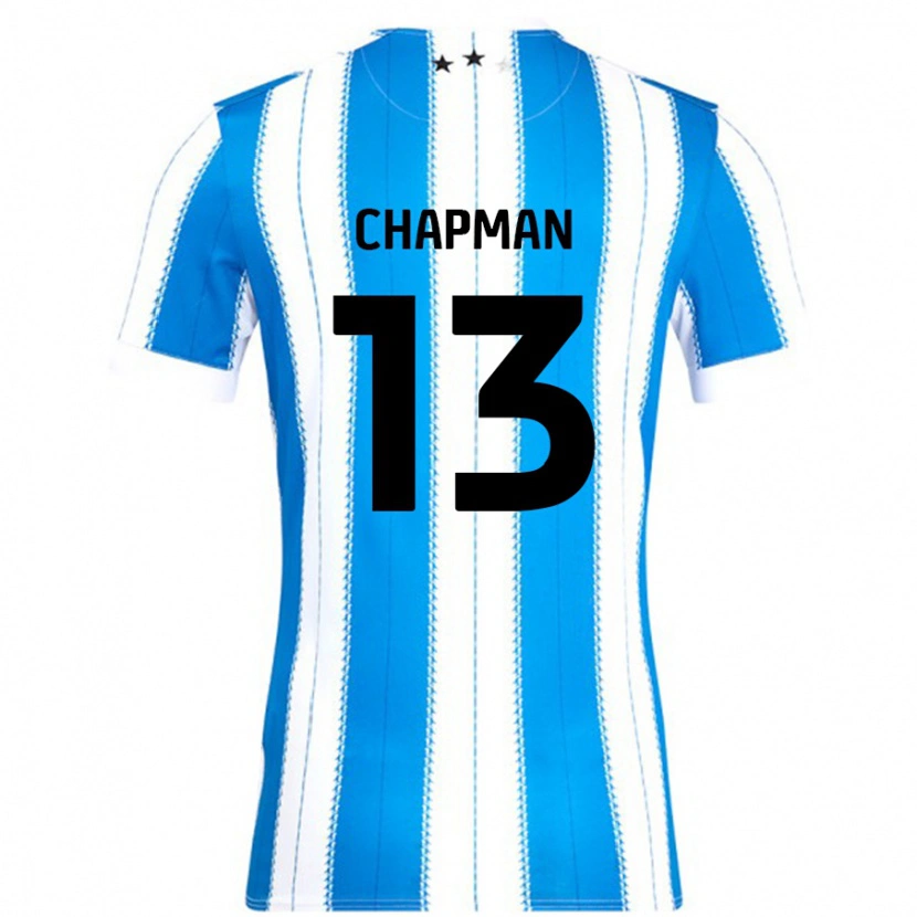 Danxen Mænd Jacob Chapman #13 Blå Hvid Hjemmebane Spillertrøjer 2024/25 Trøje T-Shirt